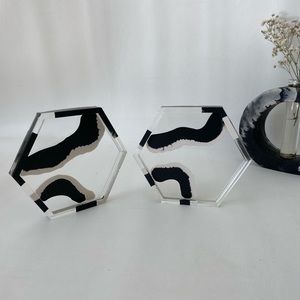 Handmade monochrome coaster set